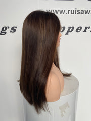 Ruisa Jewish wig wholesale shop |Natural black human hair wig with blonde mixed | Russian raw hair made