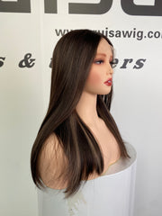 Ruisa Jewish wig wholesale shop |Natural black human hair wig with blonde mixed | Russian raw hair made