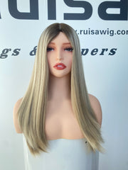Ruisa Jewish wig wholesale shop|Light blonde mixed human hair lace wig | Russian raw hair made